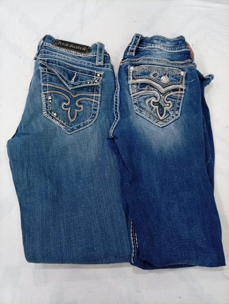 CR10008 Vintage Rock Revival Flare & Straight Jeans