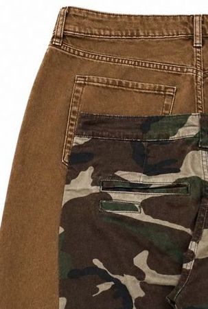 CR2085 Upcycled Camo Panel Shorts