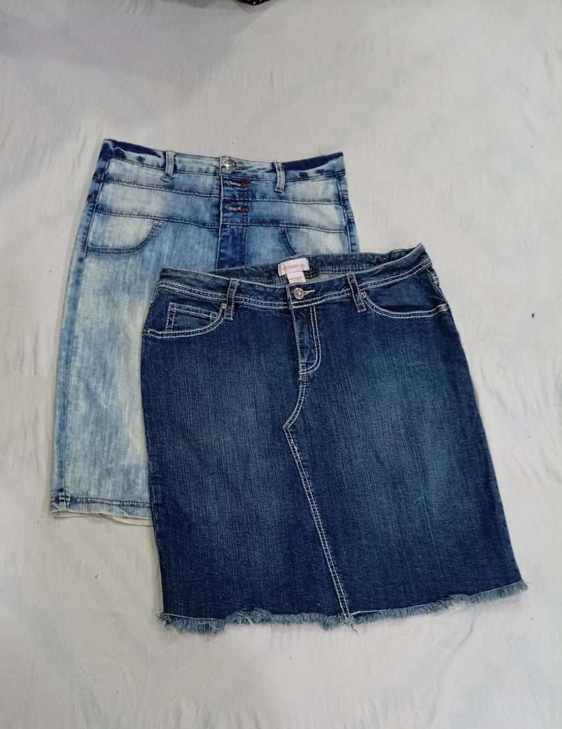 CR9231 Y2K Midi Denim Skirts