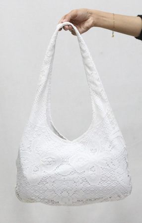 CR2093 Upcycled Lace Shoulder Bag