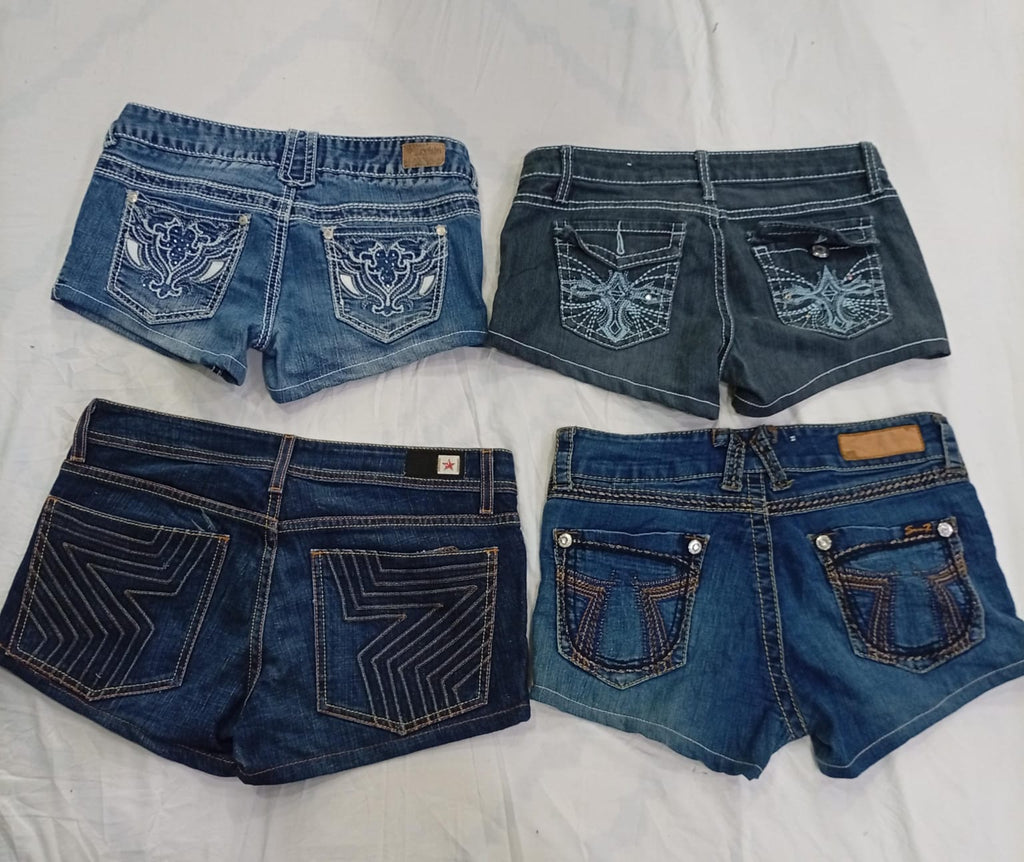 CR9152 UPCYCLED Y2K MINI DENIM SHORTS