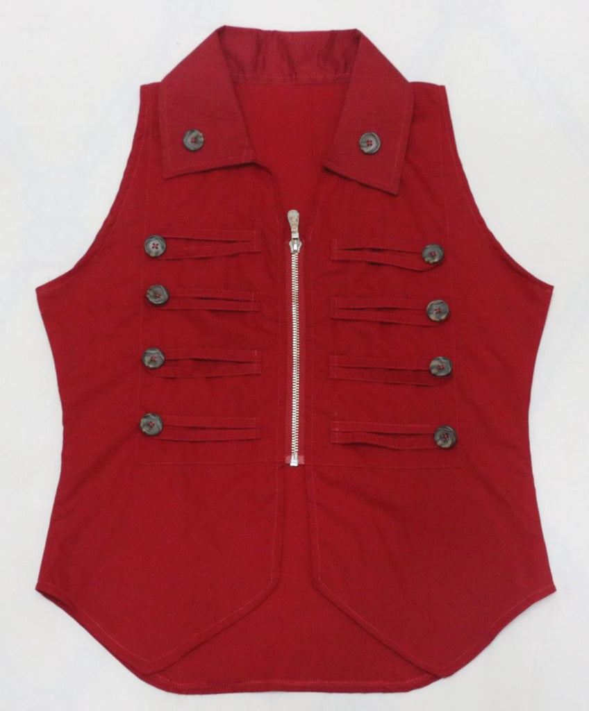 CR1860 UPCYCLED ZIP FRONT VEST TOP