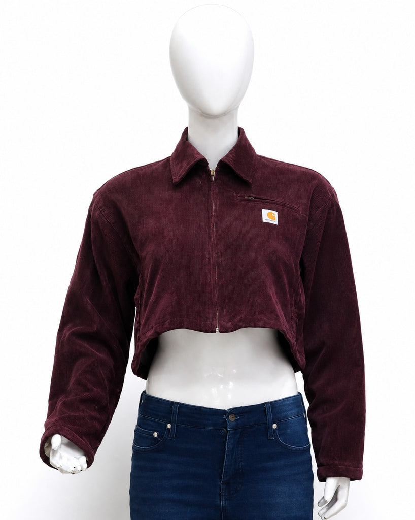 CR1992 UPCYCLED CORDUROY CROPPED ZIP JACKET