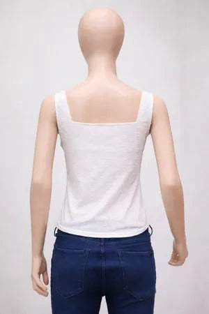 CR1835 Upcycled Button Front Tank Top