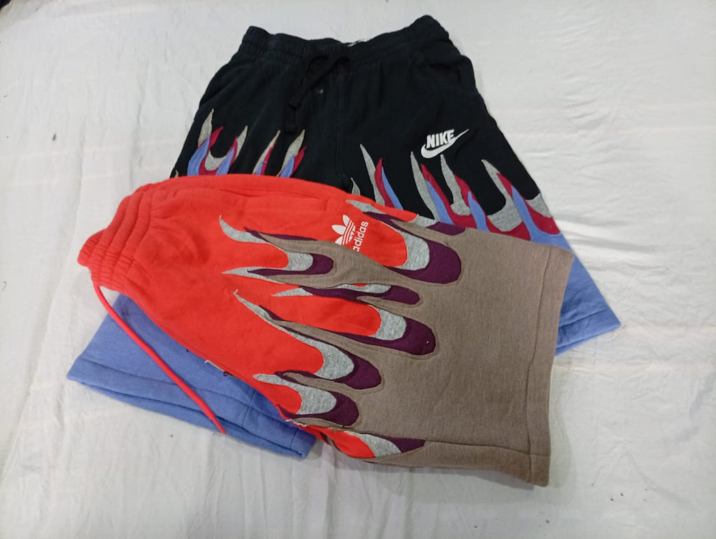 CR10801 Upcycled Mix-Branded Flame Shorts