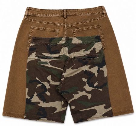 CR2085 Upcycled Camo Panel Shorts