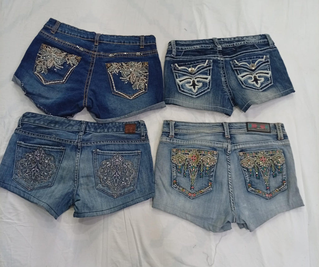 CR9151 UPCYCLED Y2K MINI DENIM SHORTS