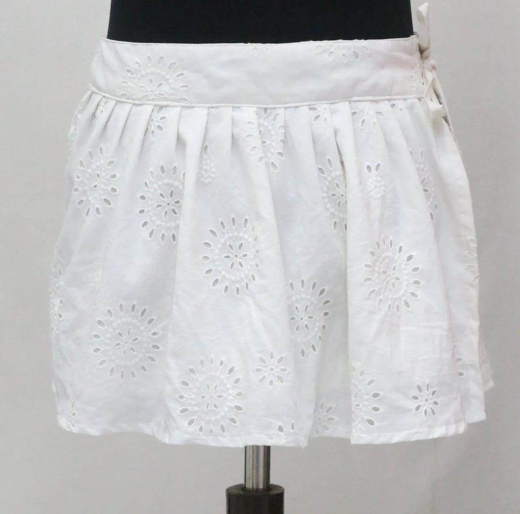 CR1551 Upcycled Eyelet Wrap Mini Skirt