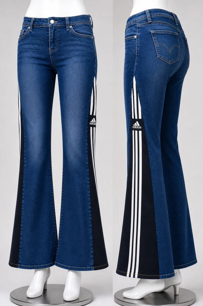 CR1565 Upcycled Sport Panel Flare Jeans