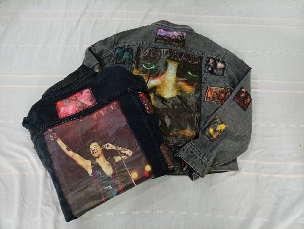 CR10712 Upcycled Music Denim Jackets