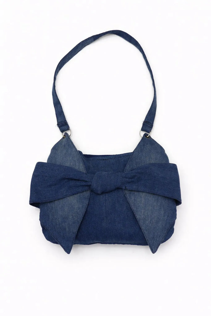 CR1131 Rework Denim Bow Handbag – Mini Shoulder Bag