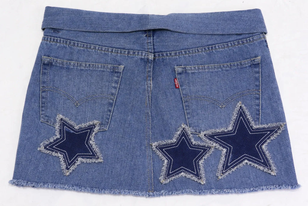 CR1338 Upcycled Denim Mini Skirt