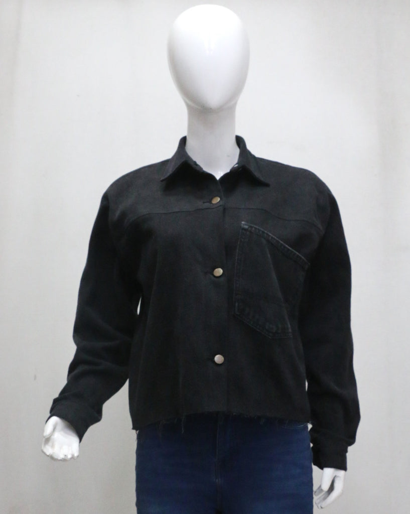 CR1880 UPCYCLED RAW EDGE DENIM JACKET