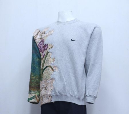 CR2083 Mix Branded x Tapestry Patches Upcycled Crewneck Sweatshirt