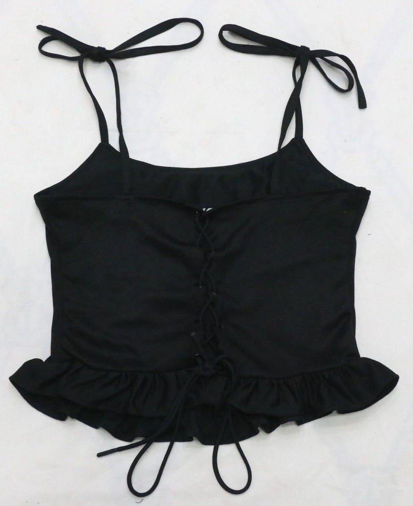 CR1829 UPCYCLED RUFFLE CORSET CAMI TOP