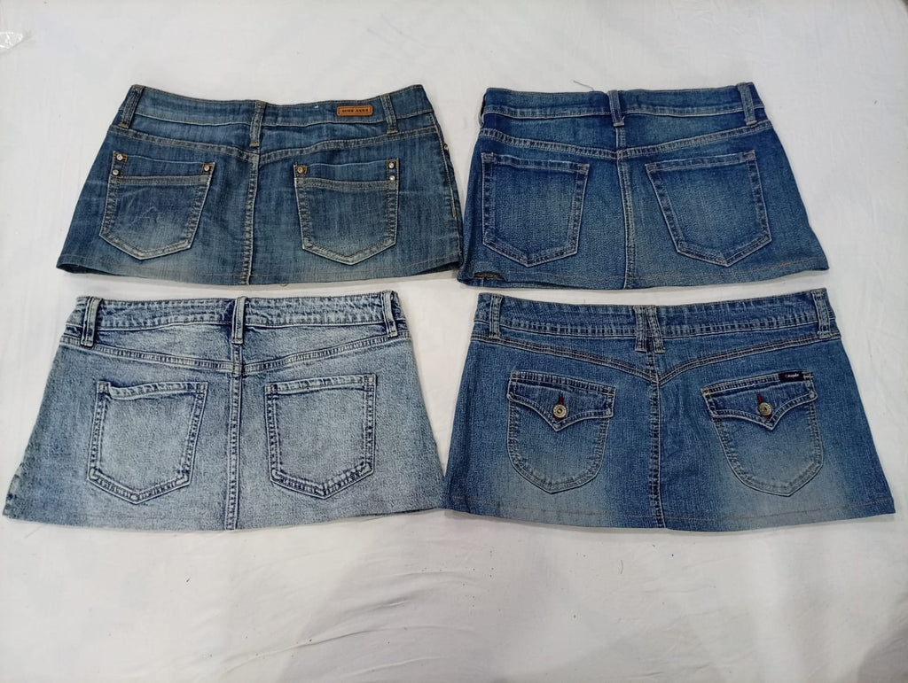 CR9919 Upcycled Y2K Mini Denim Skirts
