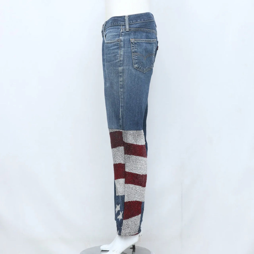 CR761 Upcycled Tapestry Patch Denim Jeans