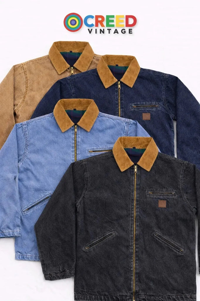 CR1206 Upcycled Carhartt Denim Jacket – Contrast Collar Series