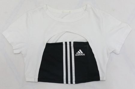 CR2098 Upcycled Cut-Out Crop Top