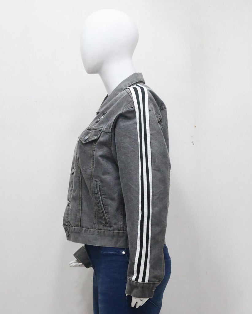 CR1811 UPCYCLED SPORT STRIPE DENIM JACKET