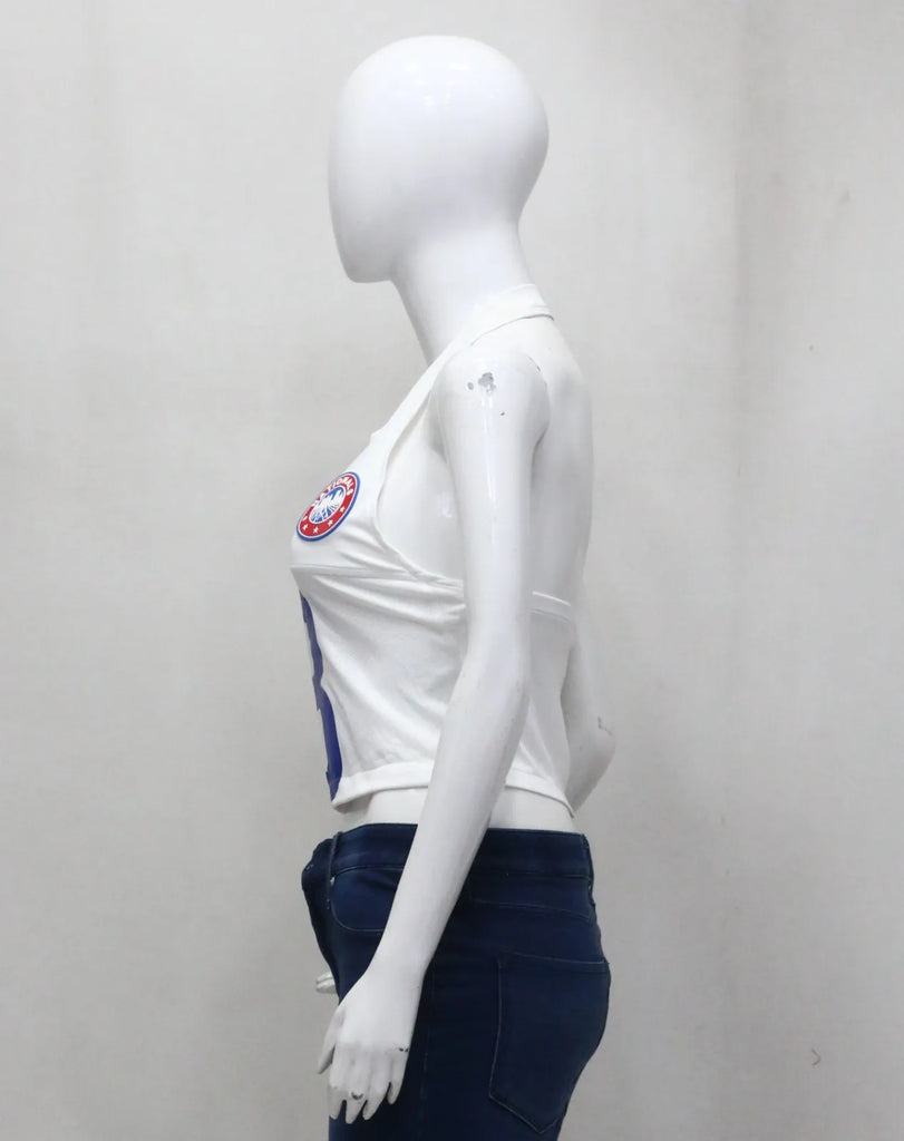 CR1426 Rework Halter Neck Sport Crop Top – Graphic Panel (Y2K Street Style)