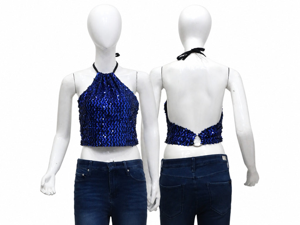 CR1887 UPCYCLED SEQUIN HALTER TOP