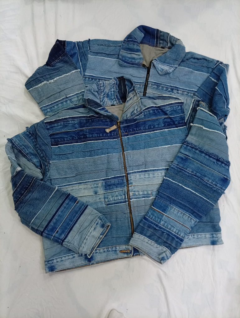 CR9443 Upcycled Levi's Belted Crop Jackets