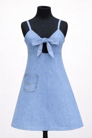 CR2074 Upcycled Denim Dress