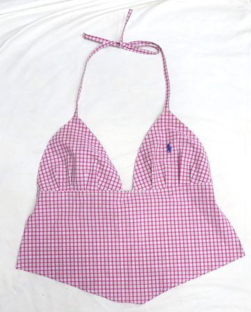 CR2129 upcycled halter top