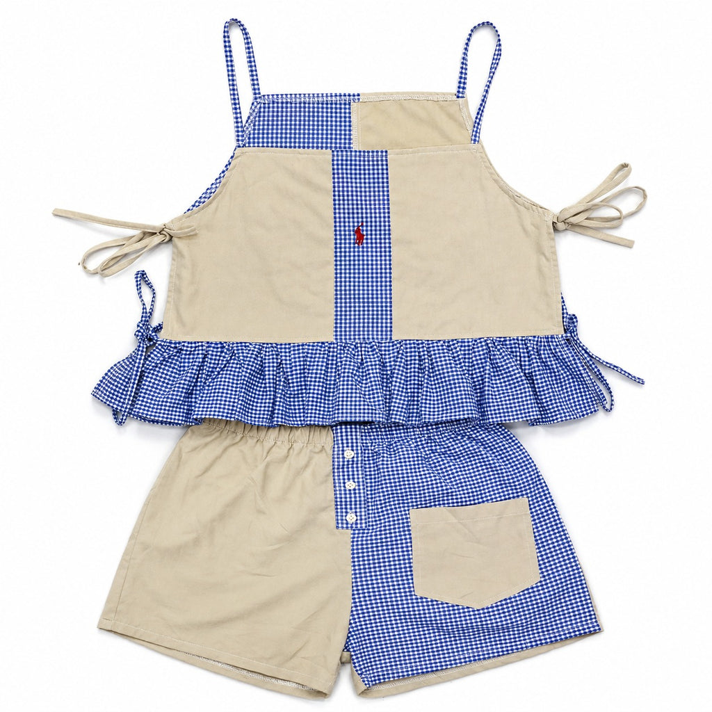 CR2025 UPCYCLED GINGHAM PANEL TWO-PIECE SET