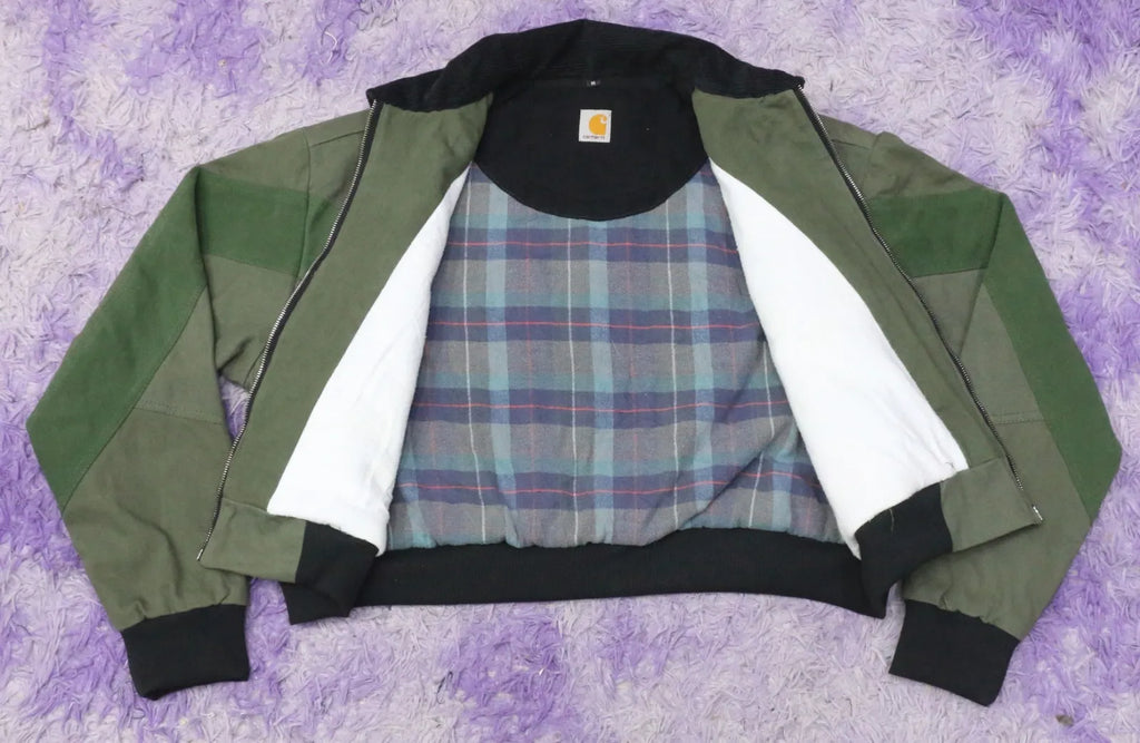 CR1486 Upcycled cropped workwear jacket