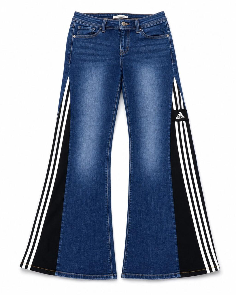 CR1852 Upcycled Sport Panel Flare Jeans