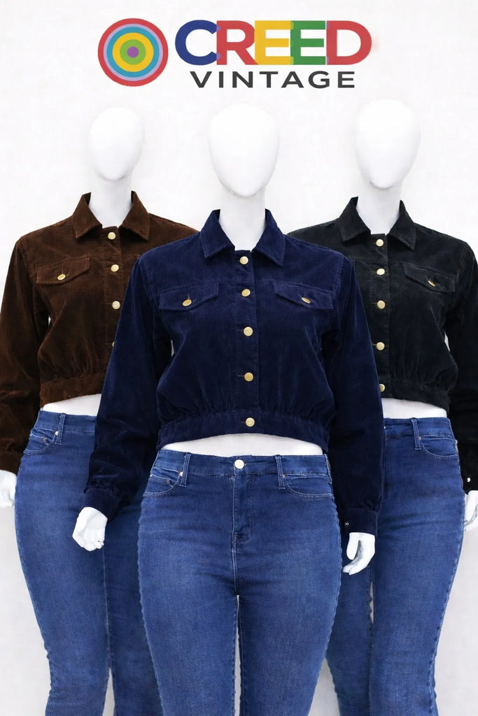 CR1090 Upcycled Cropped Cordoury Jacket