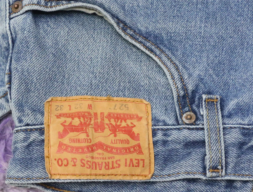 CR1488 Upcycled denim patchwork sweatshirt