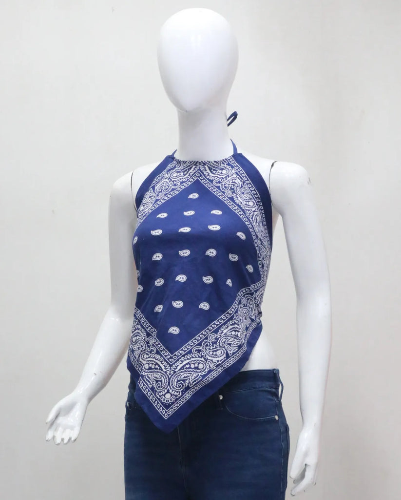 CR1568 Upcycled Bandana Halter Top