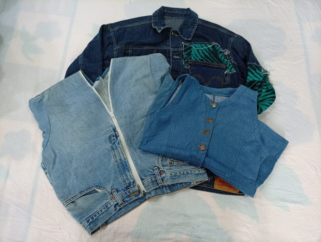 CR11184 Upcycled Levi’s Mix-Style Denim Jackets