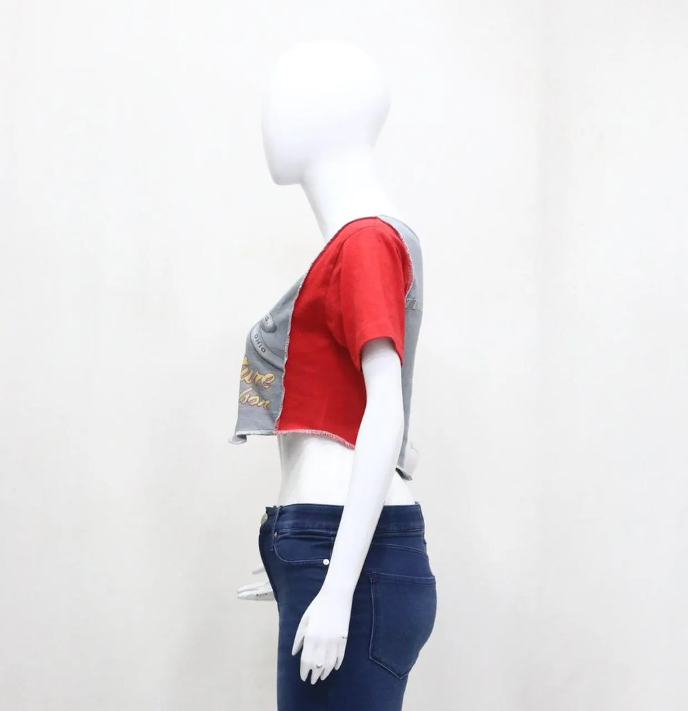 CR1538 Upcycled Graphic Crop Tee