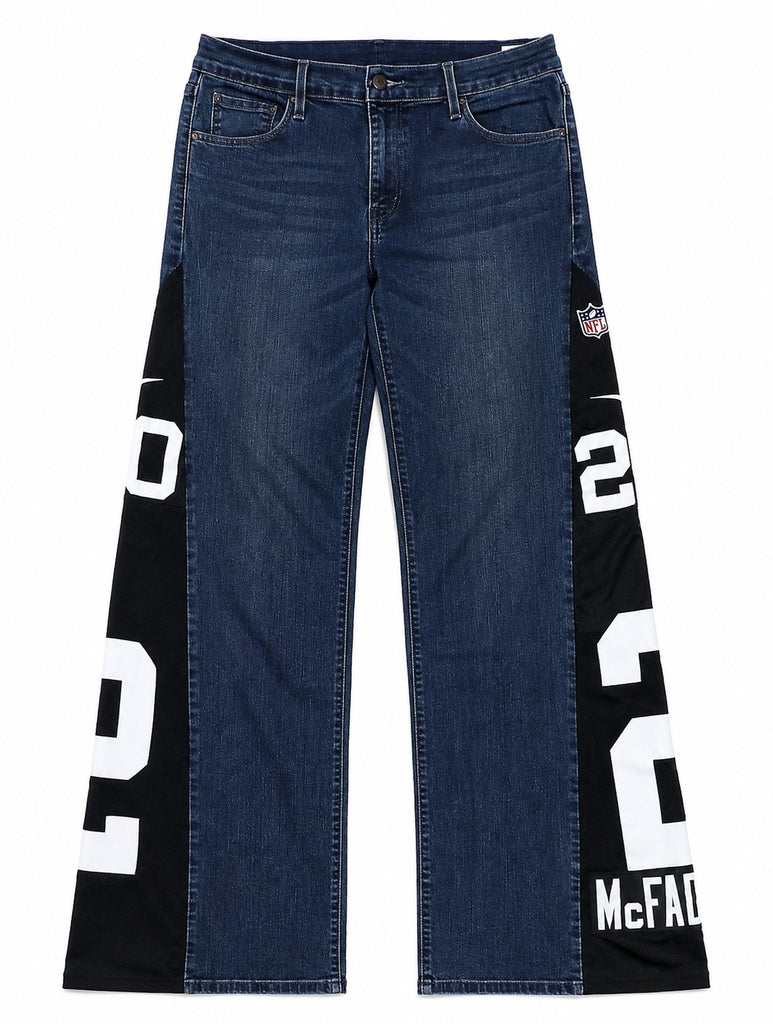 CR1917 UPCYCLED PANEL STRAIGHT LEG JEANS