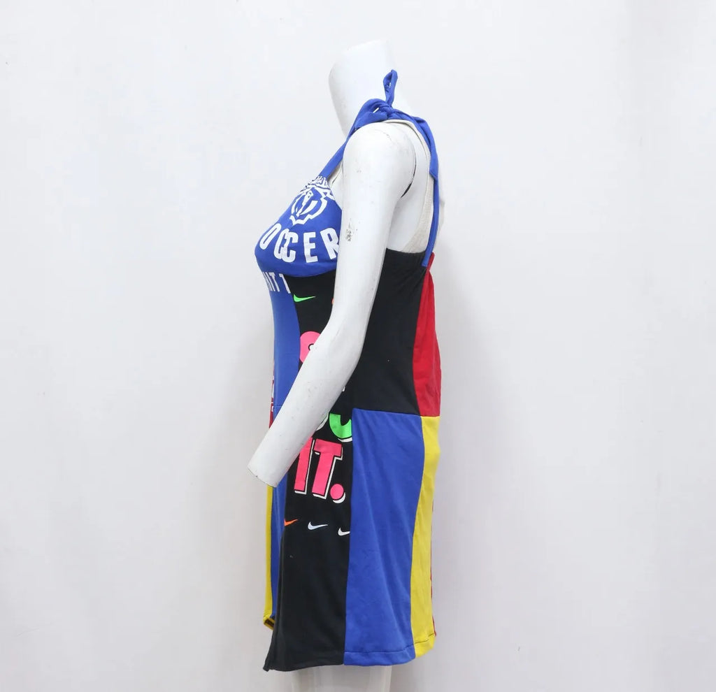 CR597 Upcycled Patchwork Fusion Mini Dress