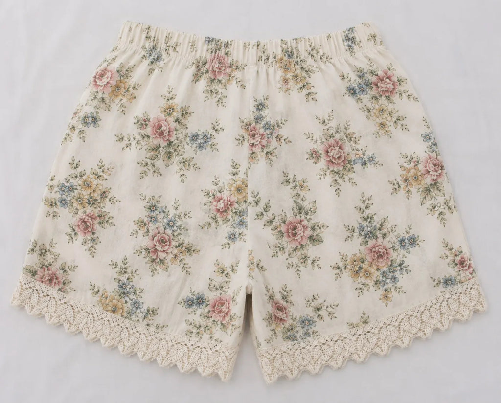 CR1587 Upcycled Linen Floral Shorts