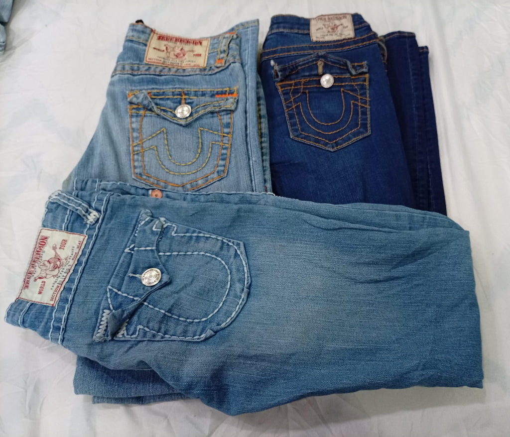 CR9806 Vintage True Religion Flare & Straight Jeans