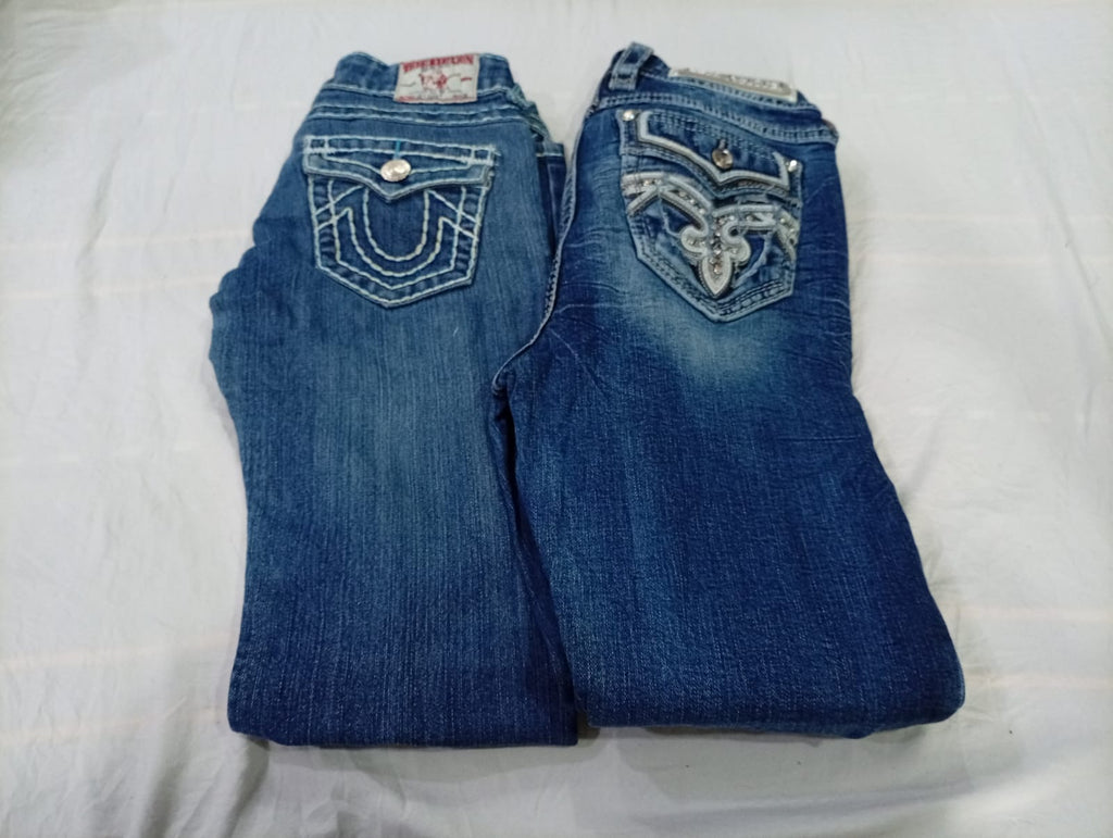 CR10819 Vintage Rock Revival and True Religion Flare and Straight-Leg Jeans