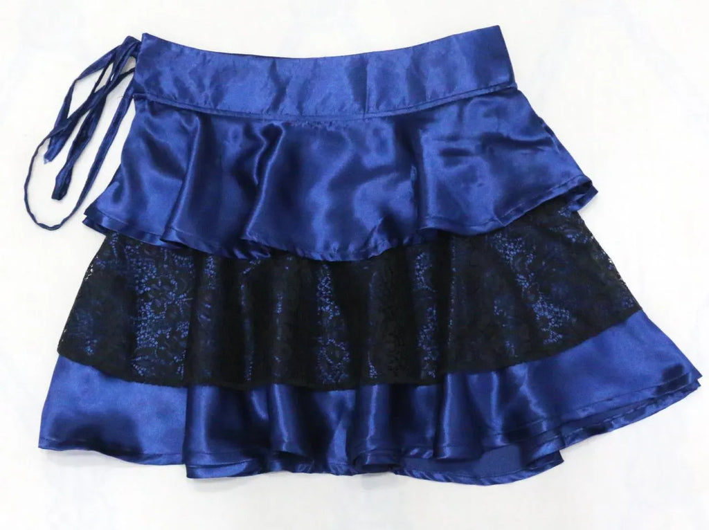 CR1561 Upcycled Satin Ruffle Mini Skirt