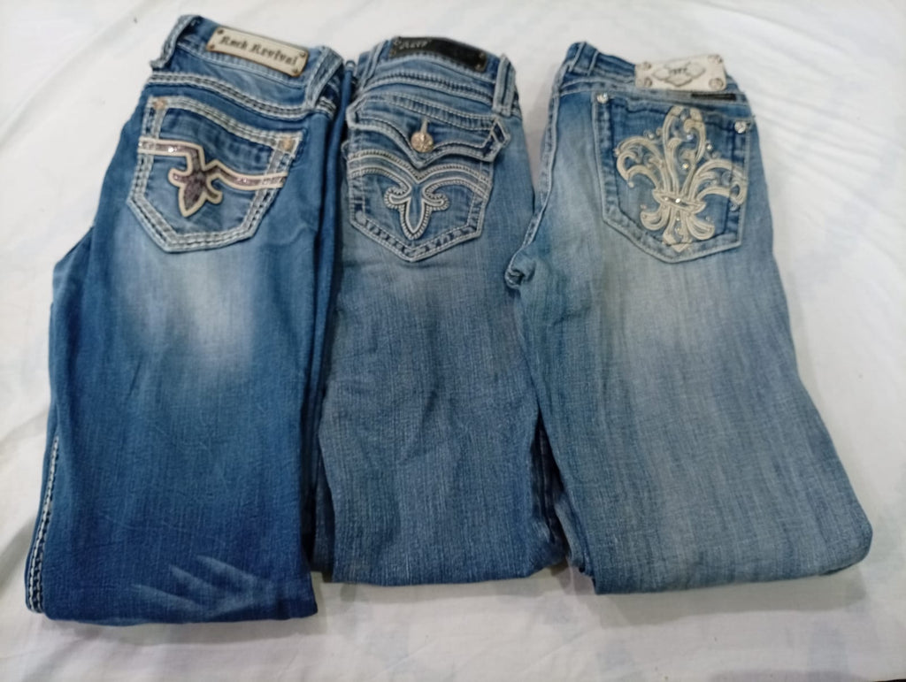 CR10218 Vintage Miss Me and Rock Revival Flare & Straight Jeans