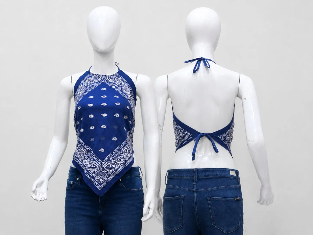 CR1568 Upcycled Bandana Halter Top
