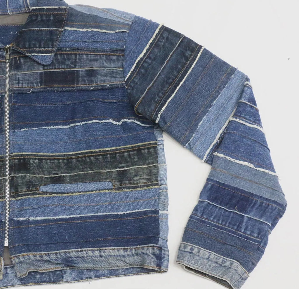 CR1534 Upcycled Denim Panel Jacket