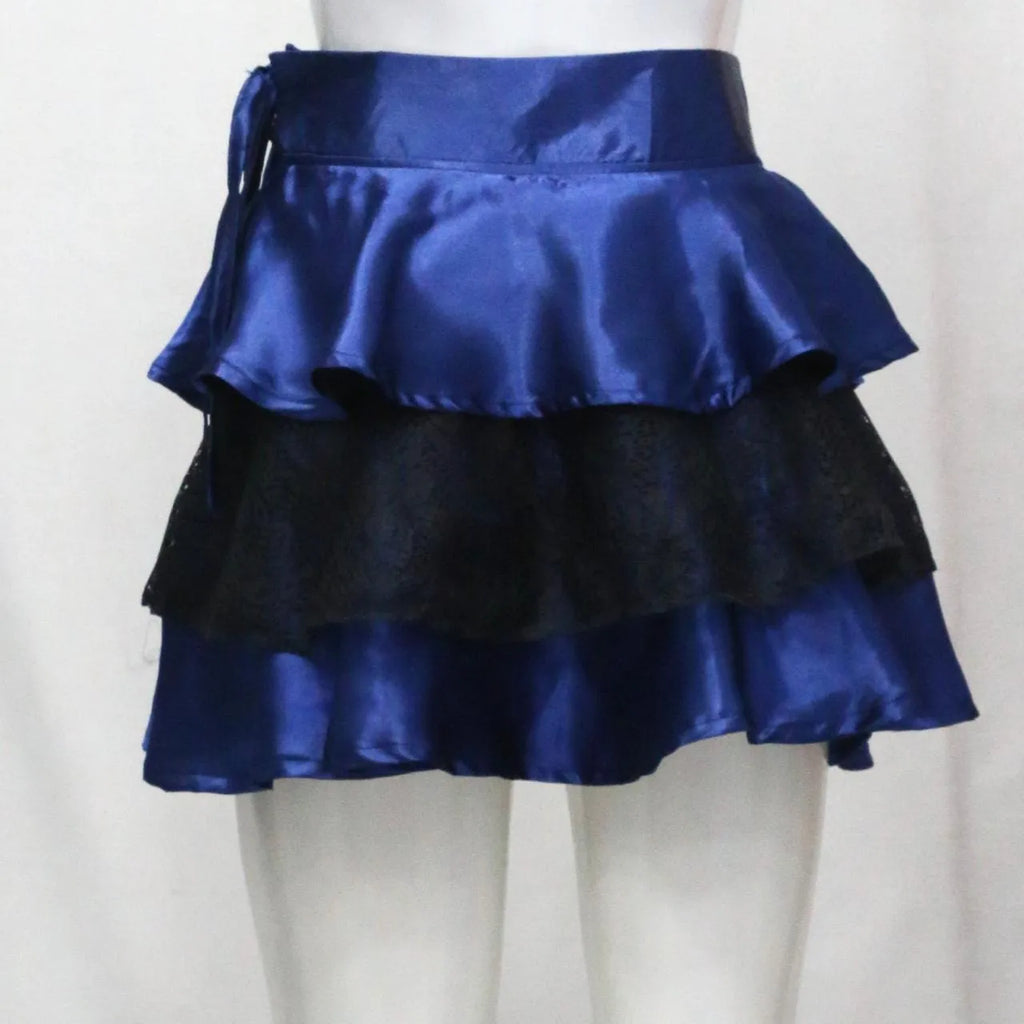 CR1561 Upcycled Satin Ruffle Mini Skirt