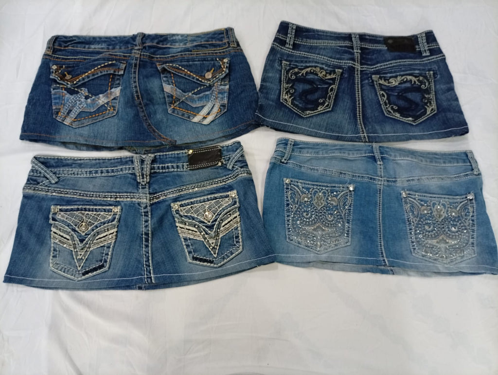 CR9620 Upcycled Y2K Mini Denim Skirts