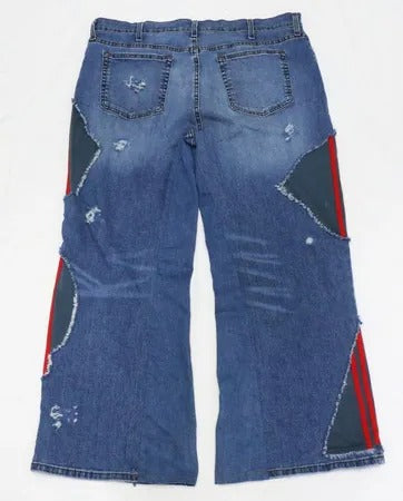 CR1838 Upcycled Panel Flare Jeans
