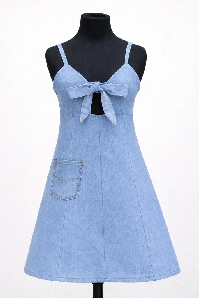 CR1337 Upcycled Denim Dress